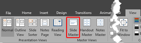 Slide Master button Slide Master button