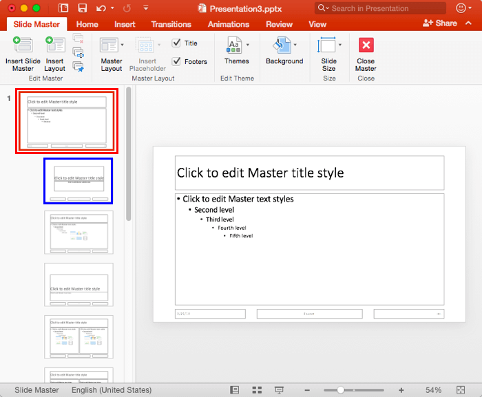 Slide Master selected