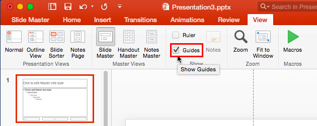 Guides check-box selected