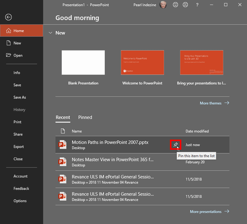 Pin this item to the list