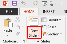 New Slide button New Slide button