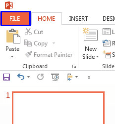 File tab of the Ribbon