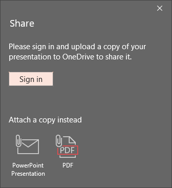 Share dialog box