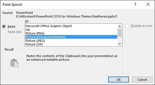 Paste as an Enhanced Metafile Paste as an Enhanced Metafile
