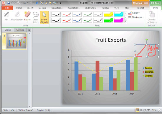 Ink Tools Pens contextual tab Ink Tools Pens contextual tab