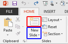New Slide button