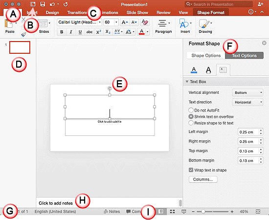 PowerPoint 2016 for Mac interface