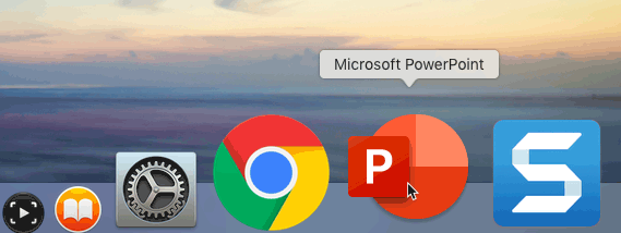 PowerPoint 365 icon in the Dock