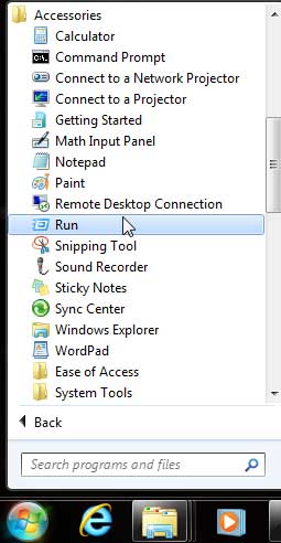 Run command within Start menu of Windows 7 Run command within Start menu of Windows 7