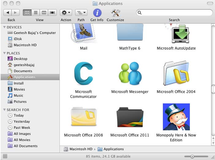 Bring up your Applications folder Bring up your Applications folder