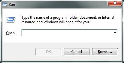 Run dialog box in Windows 7 Run dialog box in Windows 7