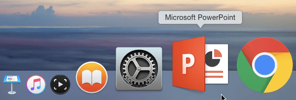 PowerPoint 2016 icon in the Dock