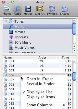 Choose display options for audio preview pane