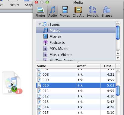 Audio being dragged on slide