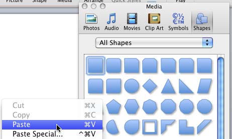 Paste the copied shape