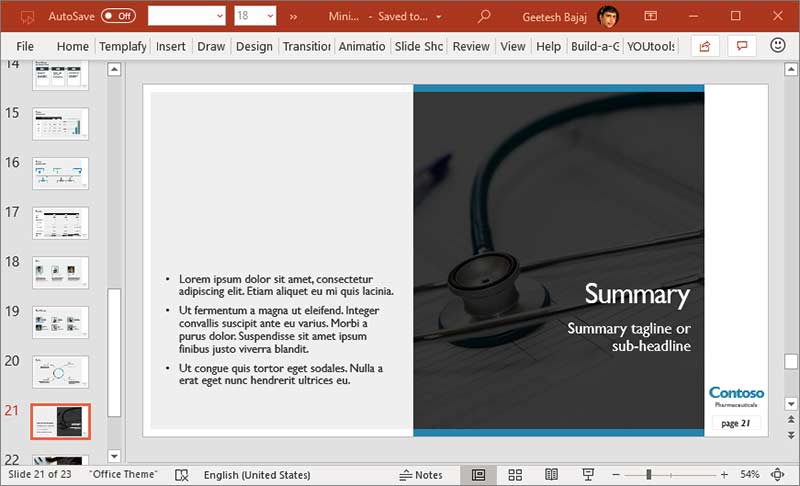 Slide with some text