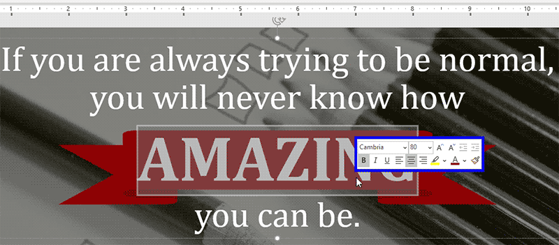 Mini Toolbar in PowerPoint Mini Toolbar in PowerPoint