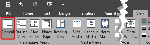 Normal button within Presentation Views group