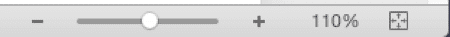 Zoom slider on the Status Bar