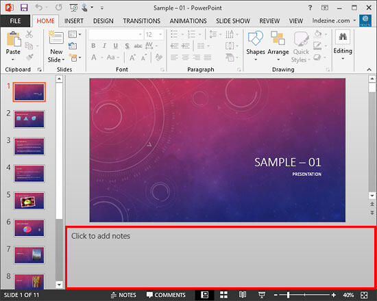 Notes Pane in PowerPoint 2013 Notes Pane in PowerPoint 2013