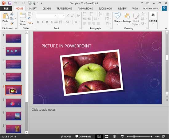 Slide selected Slide selected