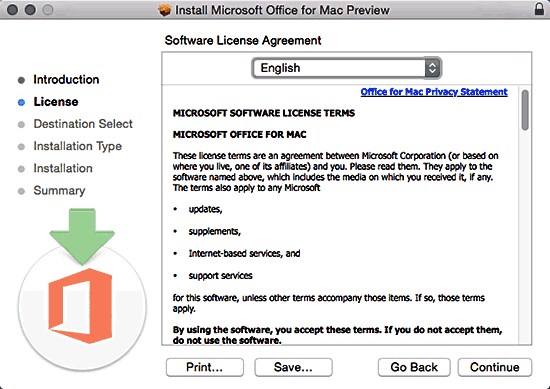 Continue installation Continue installation