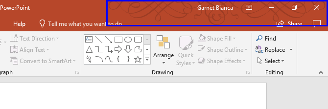 Office Background applied to PowerPoint 2016 interface