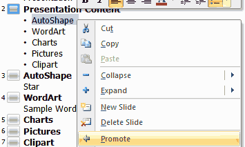 Promote one level Promote one level