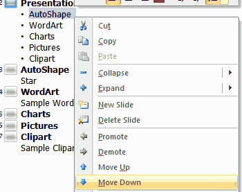 Move Down one level Move Down one level