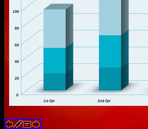 Navigation icons in Slide Show View Navigation icons in Slide Show View