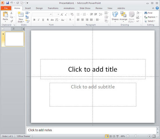 PowerPoint 2010 interface