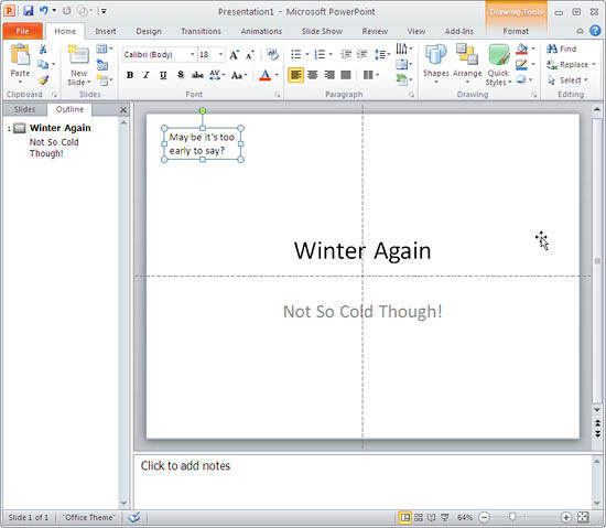 Text you type in text boxes does not show in the Outline pane
