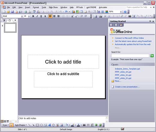 PowerPoint interface PowerPoint interface
