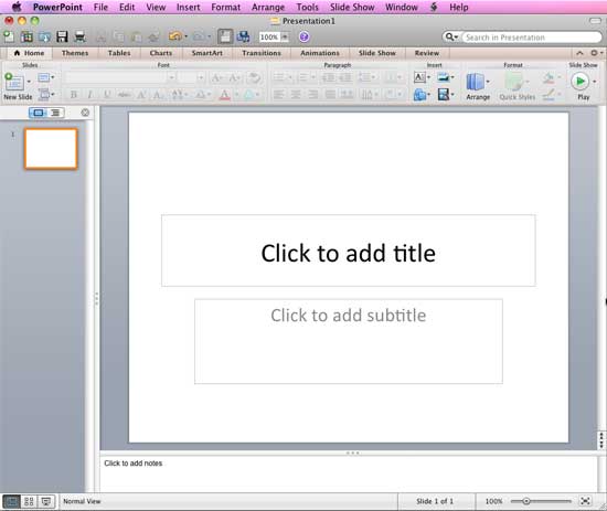 PowerPoint 2011 interface