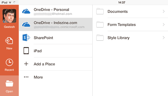 Tap the Open icon Tap the Open icon