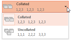 Collated drop-down list