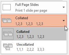 Collated drop-down list
