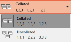 Collated drop-down list