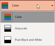 Color drop-down list