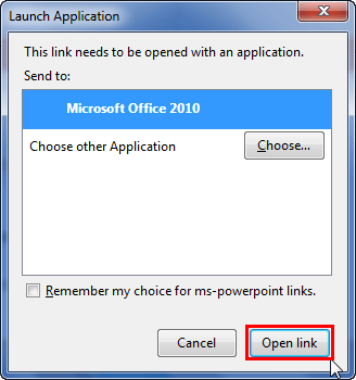 Launch Application window