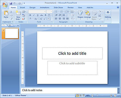 The PowerPoint 2007 interface