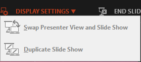 Display Settings drop-down menu Display Settings drop-down menu