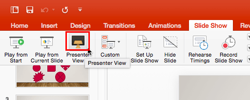 Presenter View button Presenter View button