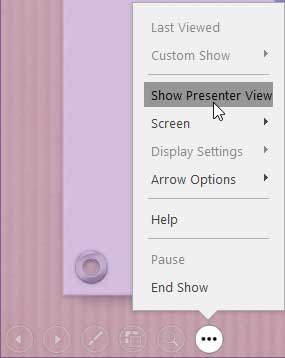 Show Presenter View option to be selected