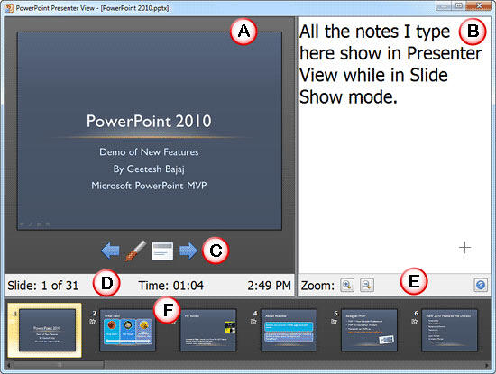 Presenter View in PowerPoint 2010 Presenter View in PowerPoint 2010