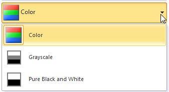 Color drop-down list