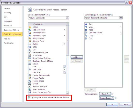 Change the QAT location