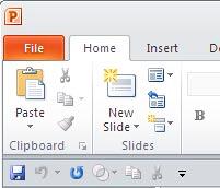 QAT below the Ribbon tabs