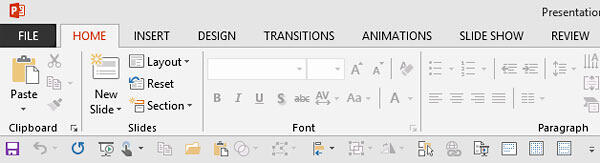 QAT relocated below the Ribbon tabs