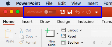 Quick Access Toolbar (or QAT)